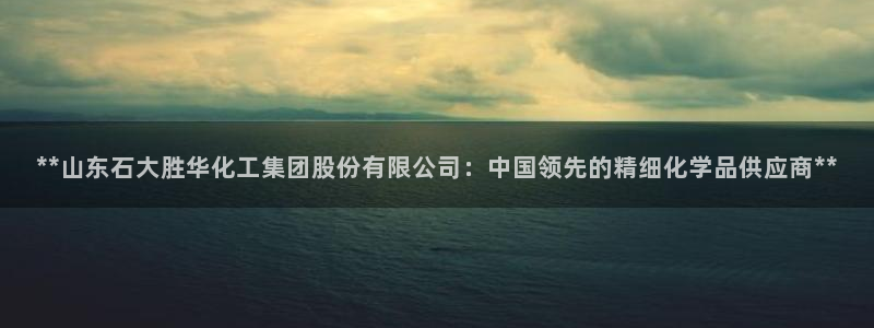 球盟会黑嘛：**山东石大胜华化工集团股份有限公司：中国领先的