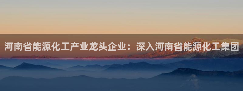 球盟会app安装：河南省能源化工产业龙头企业：深入河南省能源