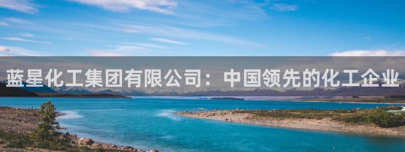 球盟会登陆：蓝星化工集团有限公司：中国领先的化工企业