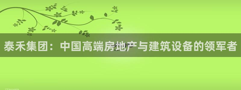球盟会黑钱：泰禾集团：中国高端房地产与建筑设备的领军者