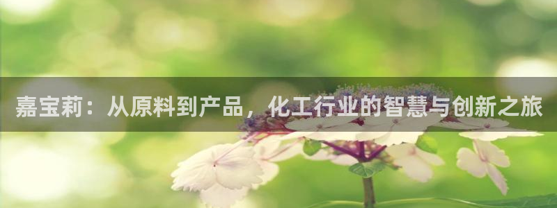 球盟会官方网站入口：嘉宝莉：从原料到产品，化工行业的智慧与创