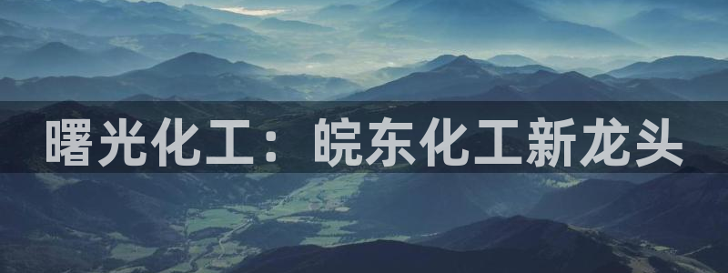 球盟会qm8597：曙光化工：皖东化工新龙头